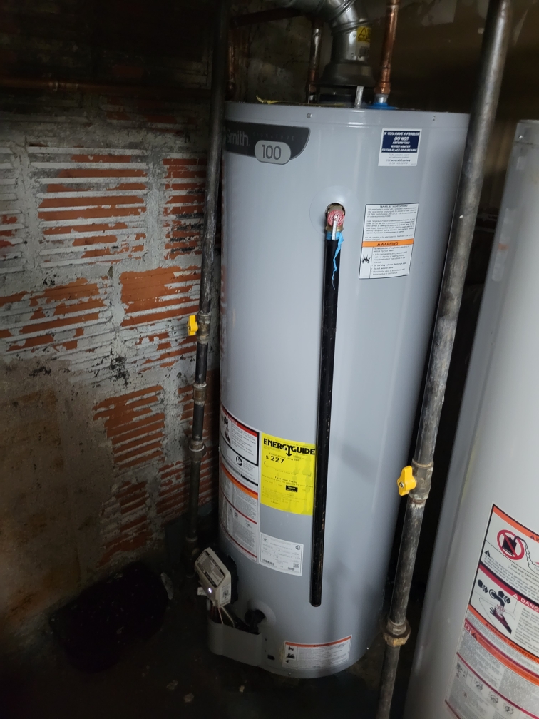 Mechanical room, high-efficiency boiler